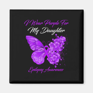Aimant Papillon Je Porte Violet Pour Ma Mère Épilepsie