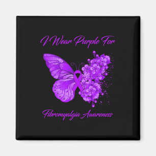Aimant Papillon Je Porte Violet Pour Sensibiliser À La Fi