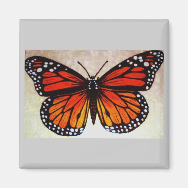 Aimant papillon orange (Devant)