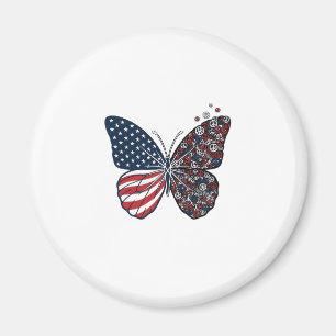 Aimant Papillon patriotique vintage de la paix Vector Art