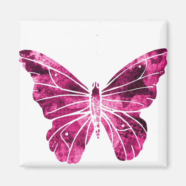 Aimant Papillon Pink Clipart Cute Flying Wings Nature 1. (Devant)