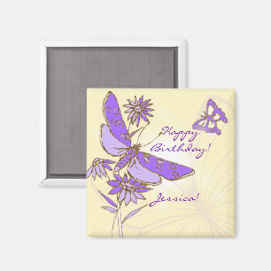 Aimant Papillon Pourpre Pêche