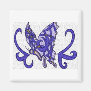 Aimant Papillon pourpre tribal