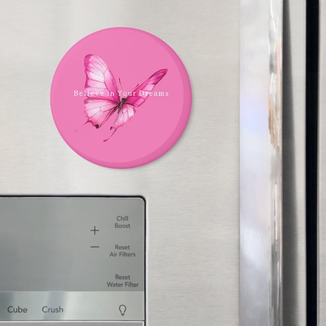 Aimant Papillon Rose Chic Féminin (In situ (réfrigérateur))