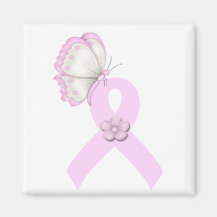Aimant Papillon rose de ruban
