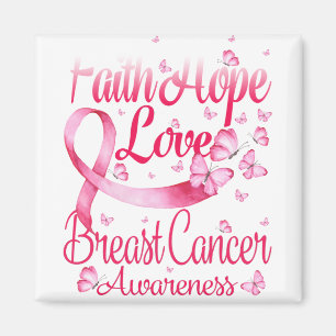 Aimant Papillon rose Foi Espérance Amour Cancer du sein