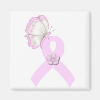 Aimant Papillon rose ruban