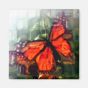 aimant papillon rouge