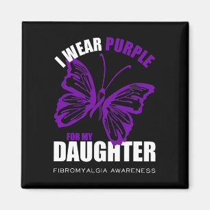 Aimant Papillon Ruban Violet de Sensibilisation à la Fibr