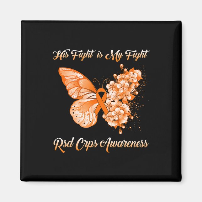 Aimant Papillon Son combat est mon combat Rsd Crps sensib (Devant)