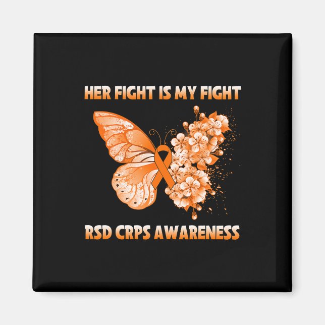 Aimant Papillon Son combat est mon combat Rsd Crps sensib (Devant)