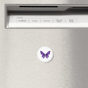 Aimant Papillon Violet Éthéré Die-Cut Esthétique