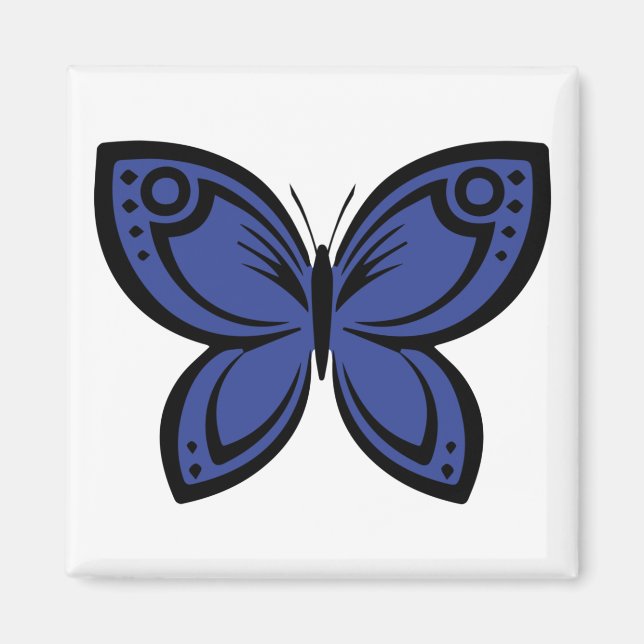 Aimant Papillons bijoux - Bleu (Devant)