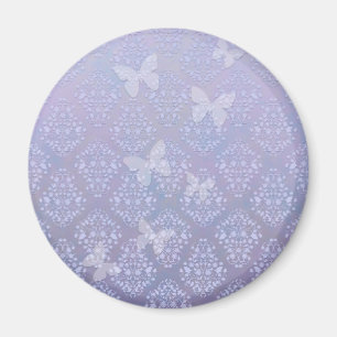 Aimant Papillons bleu pâle lavande Damask