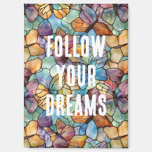 Aimant Papillons bleu turquoise orange violet (Recto)