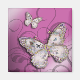 Aimant "Papillons de parties scintillantes" (lilas) par