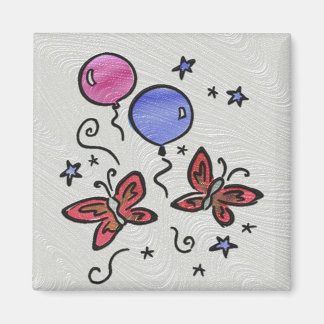 Aimant Papillons et ballons en verre d'art