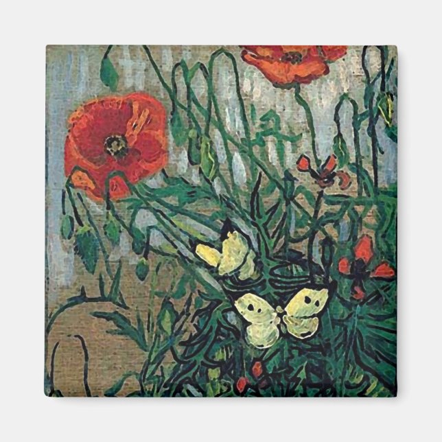 Aimant Papillons et papillons Van Gogh Art (Devant)