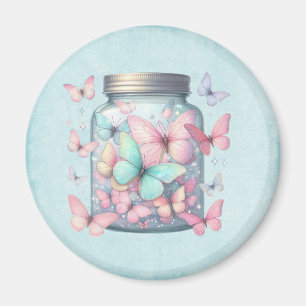 Aimant Papillons Fantaisistes dans un Pot