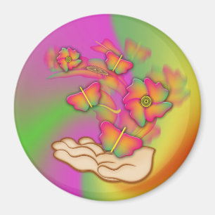 Aimant Papillons & Fleurs