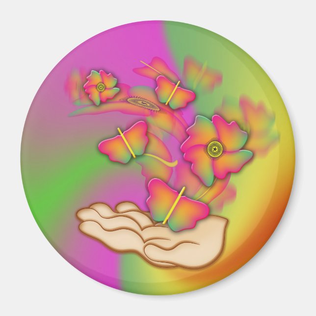 Aimant Papillons & Fleurs (Devant)