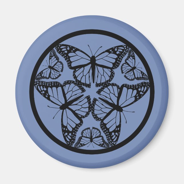 Aimant Papillons Monarque - Série de cercles d'animaux sa (Devant)