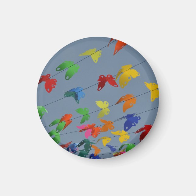 Aimant papillons multicolores (Devant)