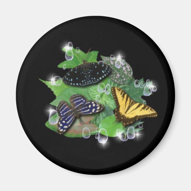 Aimant Papillons sur Feuille (Devant)