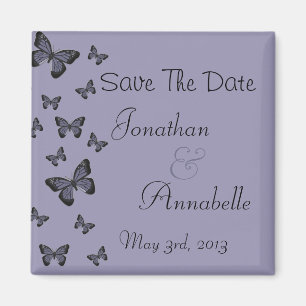 Aimant Papillons Violets Sauvegarder La Date