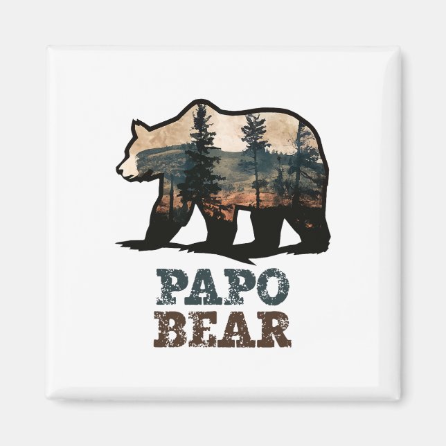 Aimant Papo Bear Vintage Rétro Drôle  (Devant)