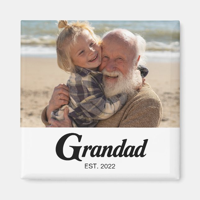 Aimant Papy Fondé Photo Fête des Grands-Pères (Devant)