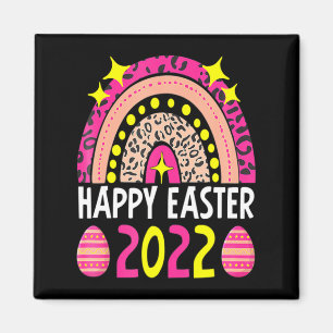 Aimant Pâques 2022 arc-en-ciel mignon joyeuses Pâques 202