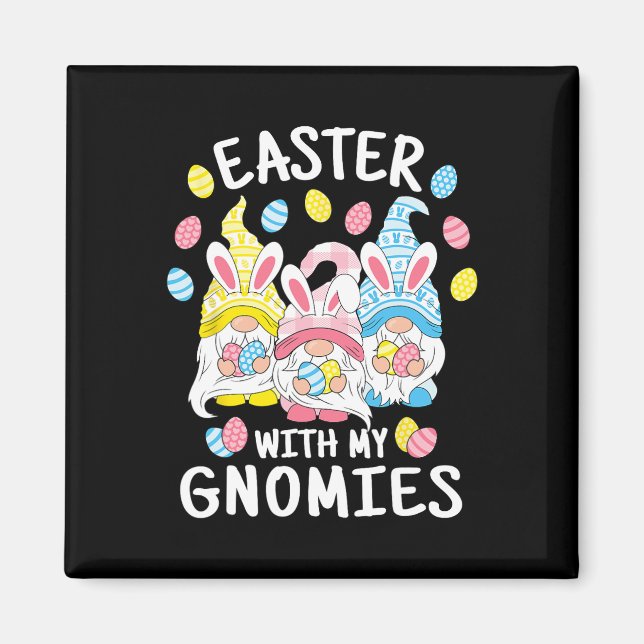 Aimant Pâques Amusantes Avec Mes Gnomies Joyeux Bunn Gnom (Devant)
