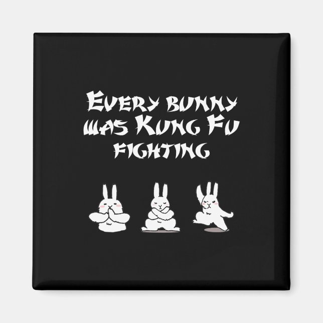 Aimant Pâques Amusantes Chaque Lapin Était Kung Fu Lutter (Devant)