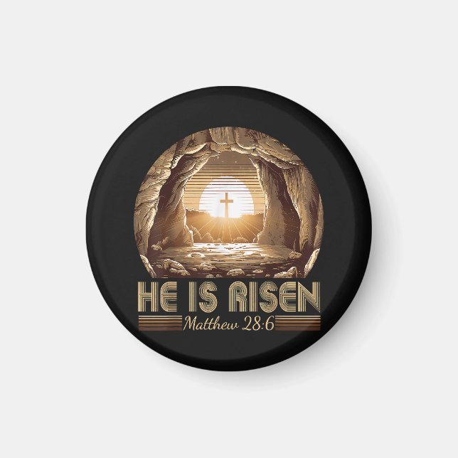 Aimant Pâques chrétien Il est ressuscité Jésus  (Devant)