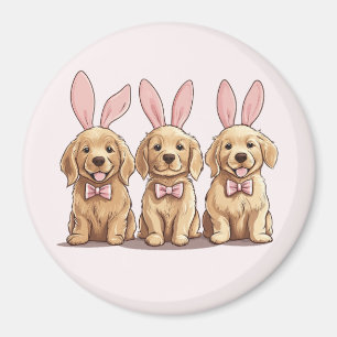 Aimant Pâques Golden Retriever Chiens Chiens Chiens Lapin