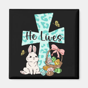 Aimant Pâques Jésus Croix Lapin Oreilles Verset Biblique