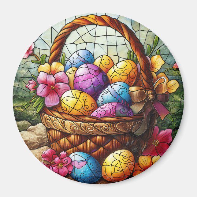 Aimant Pâques Panier magnétique (Devant)