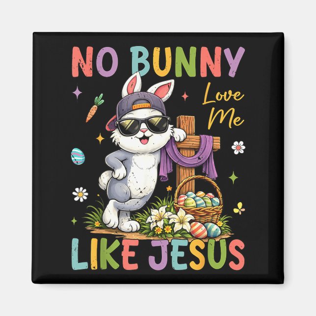Aimant Pâques Pas de Lapin M'aime Comme Jésus Enfants Chr (Devant)