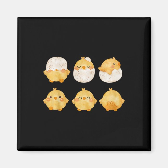 Aimant Par des poussins éclosant d'œufs Petits poulets mi (Devant)