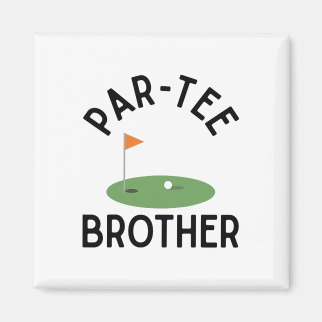 Aimant Par Tee frère drôle de golf fête d'anniversaire fa (Devant)