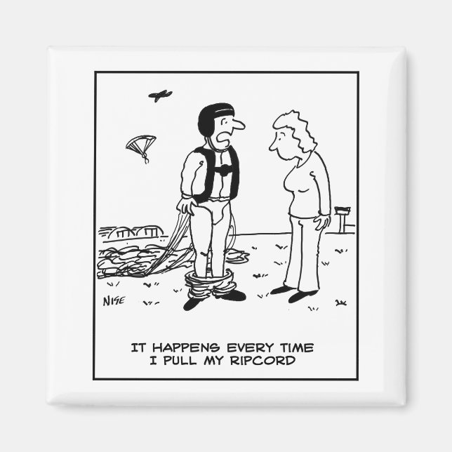 Aimant Parachutiste Skydiving par Parachute a un problème (Devant)