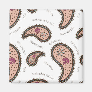 Aimant Paramecia Paisley Personnalisable Biologie Blanc