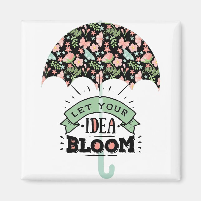Aimant Parapluie Idée Fleurir (Devant)