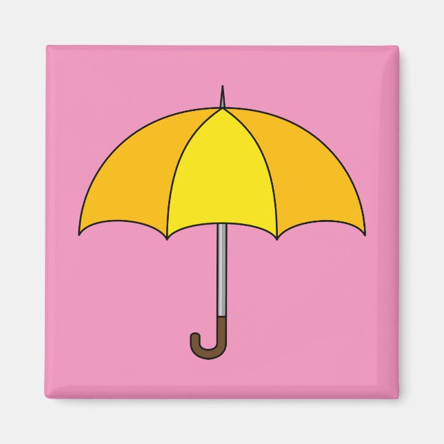 Aimant Parapluie Jaune (Devant)