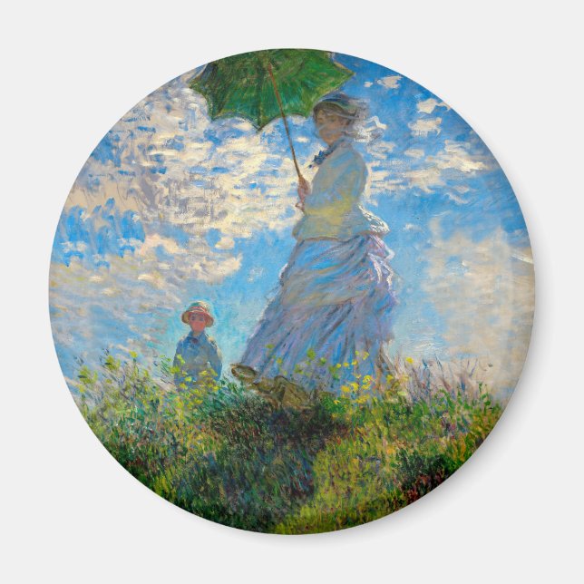 Aimant Parasol Monet Femme Impressionnisme (Devant)