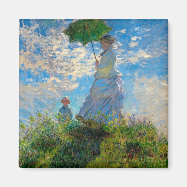 Aimant Parasol Monet Femme Impressionnisme (Devant)
