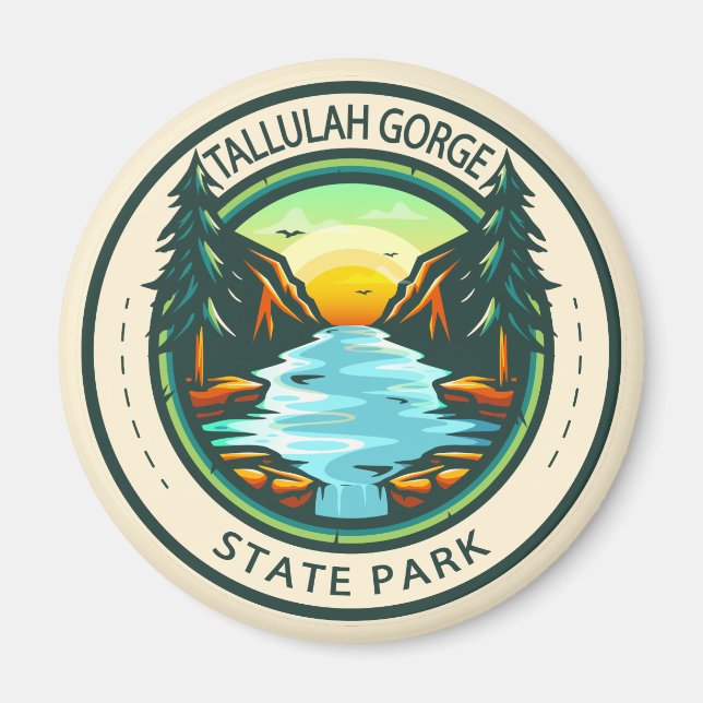 Aimant Parc d'état de la gorge de Tallulah Badge de Géorg (Devant)