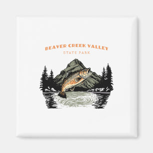 Aimant Parc d'État de la vallée de Beaver Creek Retro Vin