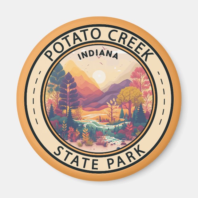 Aimant Parc d'état de Potato Creek Indiana Emblem (Devant)